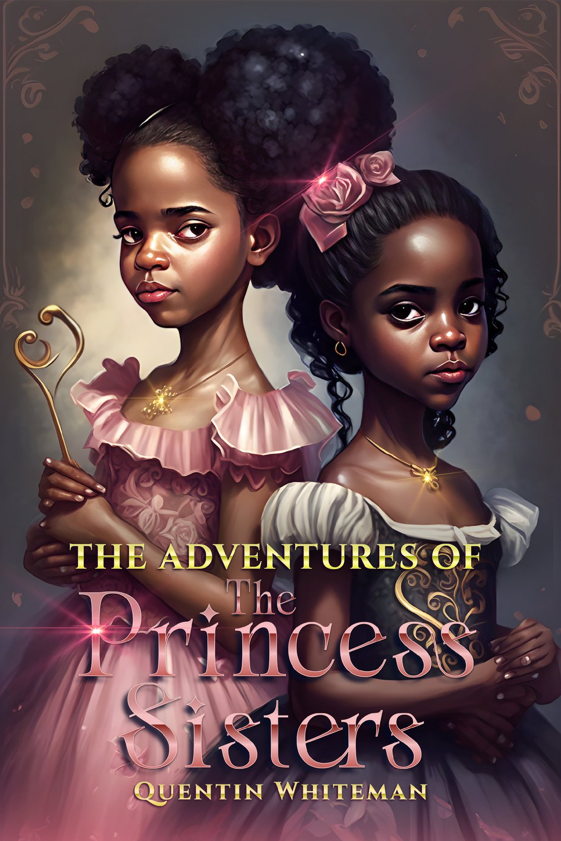 Book cover design for The Adventures of the Princess Sisters by Quentin Whiteman