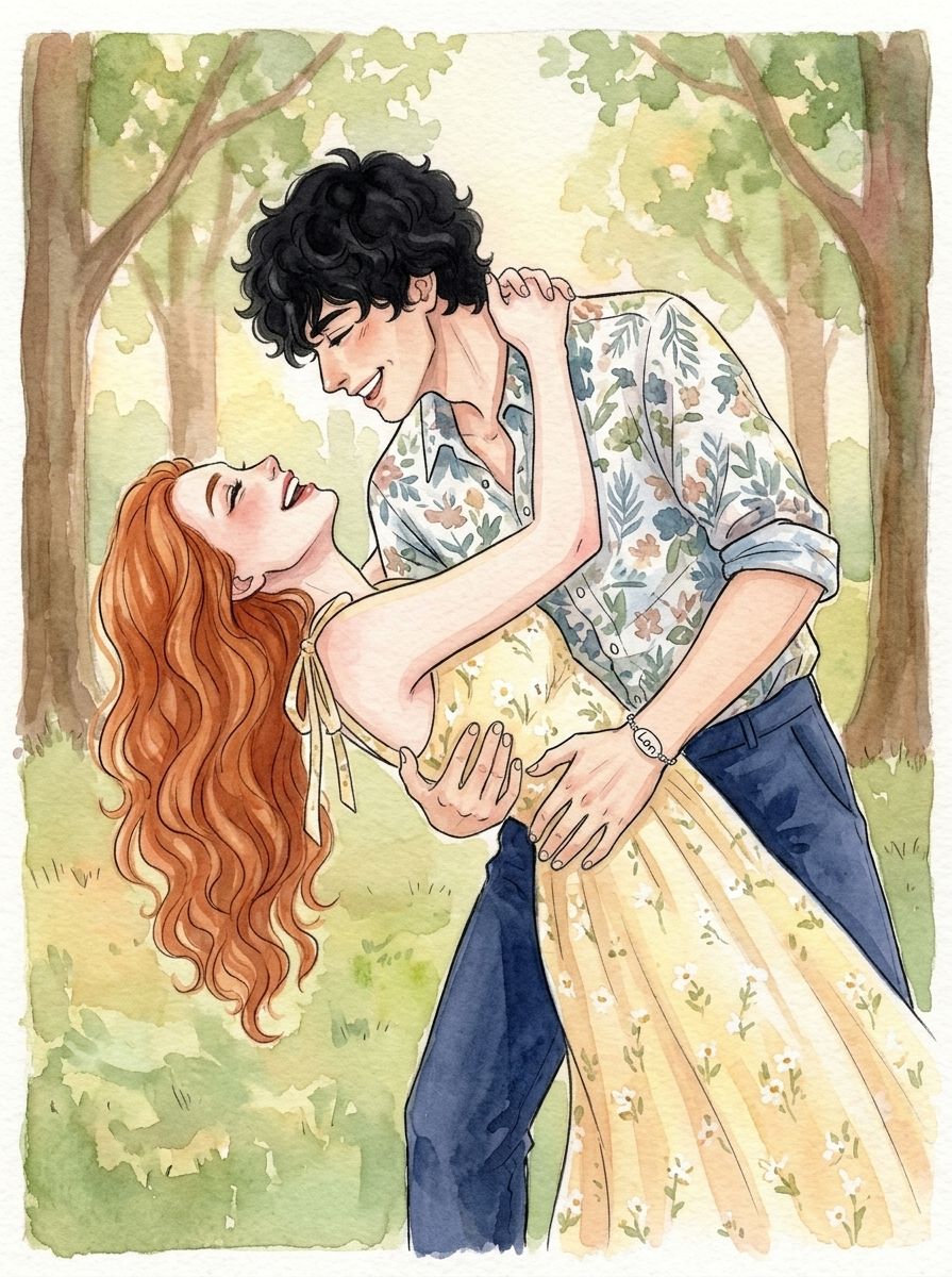 Romance illustration style example